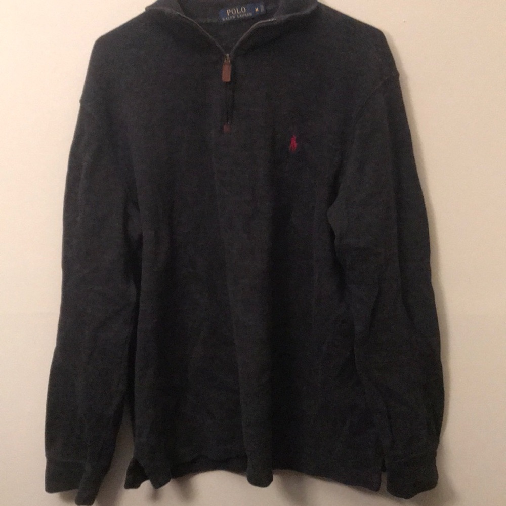 Black half zip polo pull over